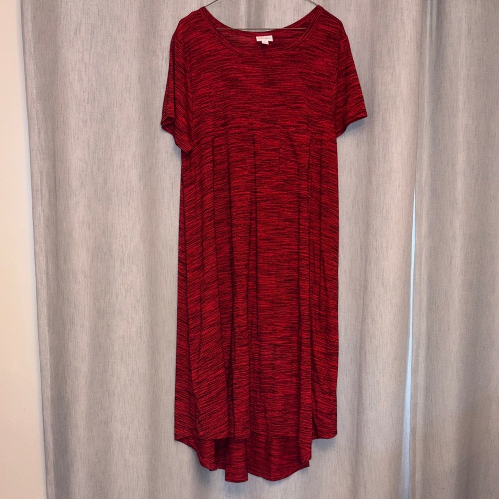 LuLaRoe Red Heathered High Low Women's Carly Dress